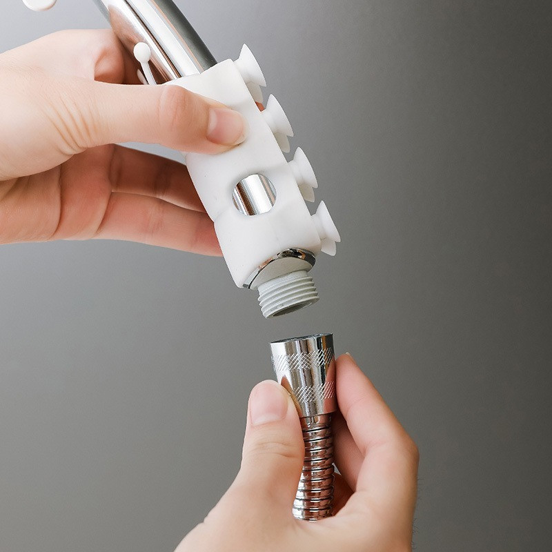 Δημιουργικό στήριγμα ντους Αξεσουάρ ντους Θερμοσίφωνα Ακροφύσιο Μπάνιου Punching Δωρεάν βεντούζα ντους Σταθερό πλαίσιο βάσης