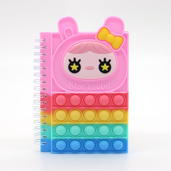 Kawaii Notebook Pop Its Σημειωματάρια κάλυμμα ποπ από σιλικόνη, Fidget Sensory Toys Mini Journal Σχολικά προμήθειες Παιδική γραφική ύλη