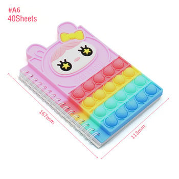 Kawaii Notebook Pop Its Σημειωματάρια κάλυμμα ποπ από σιλικόνη, Fidget Sensory Toys Mini Journal Σχολικά προμήθειες Παιδική γραφική ύλη