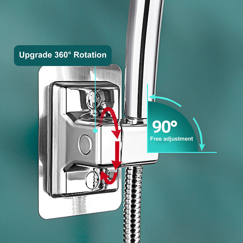 Punch Free Στήριγμα ντουζιέρας Αυτοκόλλητο γενικό στήριγμα κεφαλής ντους αδιάβροχο ρυθμιζόμενο 360 μοίρες αξεσουάρ μπάνιου