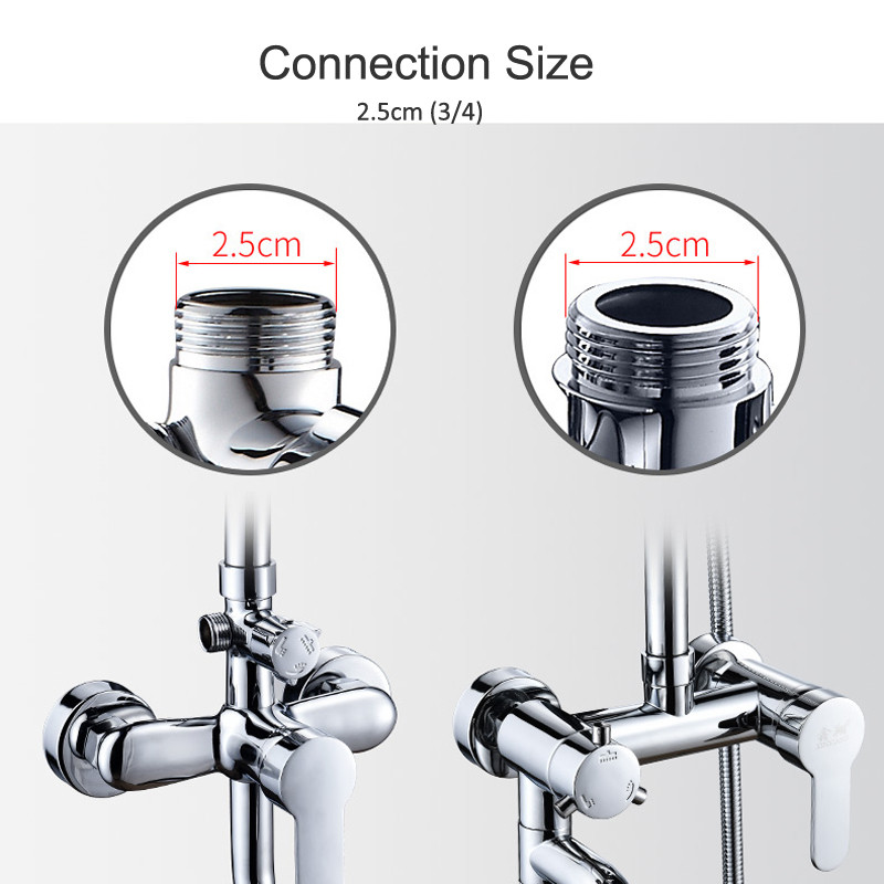 Dušo ilgintuvas 30 cm nerūdijančio plieno apvalus chromas vonios kambario dušo strypo pailginimas