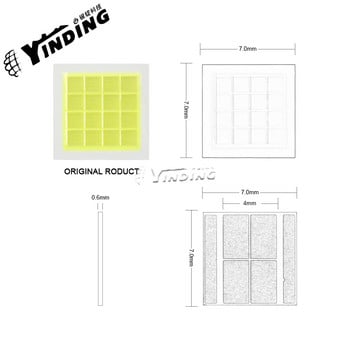 1 бр. YINDING 7070 16-ядрена равнина 50 W висока мощност LED диод, излъчващ светлина 6000-6500K Студено бял източник на фарове за кола Фитил за фарове