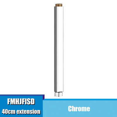 Juoda / chromas / auksas / baltas vonios dušo maišytuvas Prailginamasis vamzdis Dušo svirtis Aksesuaras Žalvarinis vamzdis kvadratinis apvalus 40 cm