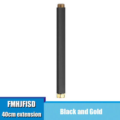 Juoda / chromas / auksas / baltas vonios dušo maišytuvas Prailginamasis vamzdis Dušo svirtis Aksesuaras Žalvarinis vamzdis kvadratinis apvalus 40 cm