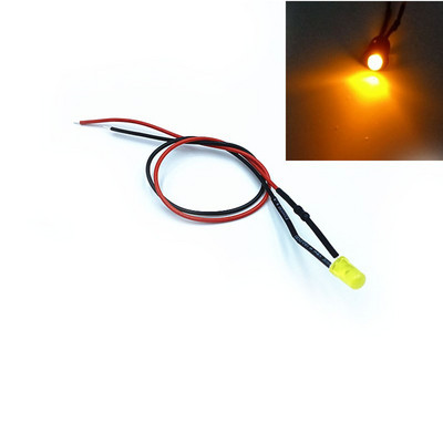 5db 5 mm-es előre vezetékes LED tartókkal kibocsátó diódák Izzólámpák barkácsolóknak 3V 6V 9V 12V-220V Piros Sárga Kék Zöld Fehér