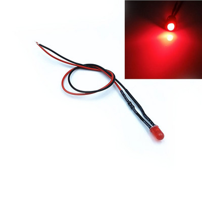 5db 5 mm-es előre vezetékes LED tartókkal kibocsátó diódák Izzólámpák barkácsolóknak 3V 6V 9V 12V-220V Piros Sárga Kék Zöld Fehér