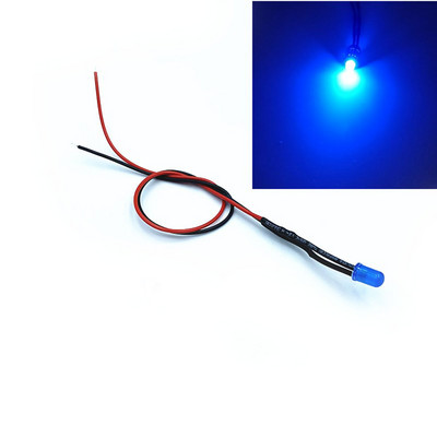 5db 5 mm-es előre vezetékes LED tartókkal kibocsátó diódák Izzólámpák barkácsolóknak 3V 6V 9V 12V-220V Piros Sárga Kék Zöld Fehér