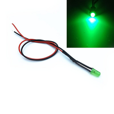 5db 5 mm-es előre vezetékes LED tartókkal kibocsátó diódák Izzólámpák barkácsolóknak 3V 6V 9V 12V-220V Piros Sárga Kék Zöld Fehér