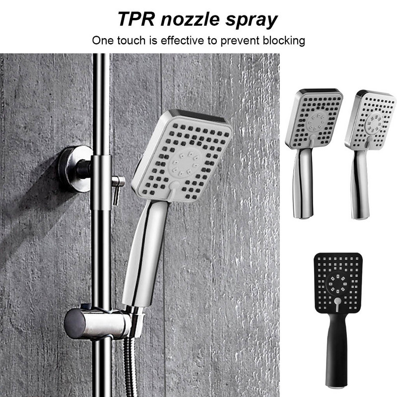 Ρυθμιζόμενη κεφαλή ντους Ενίσχυση πίεσης Πλαστική κεφαλή ντους Ψεκαστήρας μπάνιου νερού χειρός Γκρι
