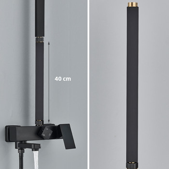 Στρογγυλός και τετράγωνος σωλήνας επέκτασης 30/40cm για βρύση ντους μπάνιου Μαύρος σωλήνας επέκτασης γενικής διεπαφής Extra Extend Pipe
