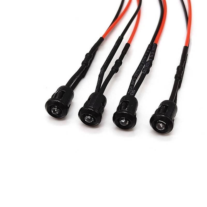 5 τμχ Ultra Bright 8mm Προ-ενσύρματη λάμπα LED με θήκες που εκπέμπουν διόδους Λάμπα ένδειξης 3V 5V6V 9V 12V 24V 36V 48V 110V 220V