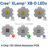 Cree XBD XB-D 4Leds 4-chip integrált nagy teljesítményű LED-kibocsátó fény 12V fehér/meleg fehér/piros/zöld/kék/sárga barkács világító lámpa