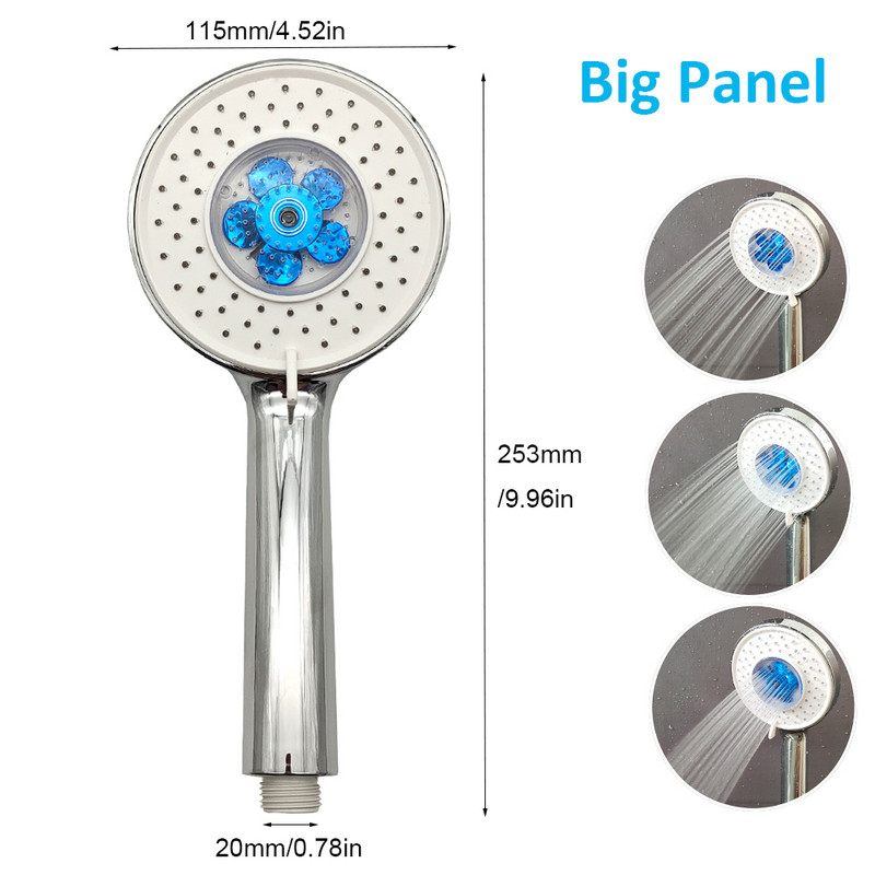 New Arrival 3 Modes SPA Shower Head Big Panel Propeller Rainfall Massage Eco Shower Sprayer Nozzle Αξεσουάρ μπάνιου