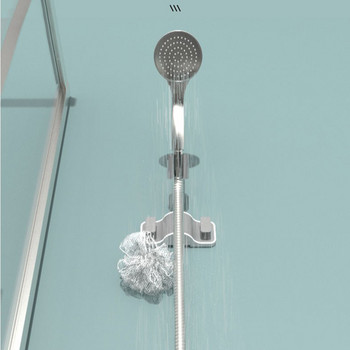 Държач за душ Регулируем държач за душ глава Стенна стойка Непробиваема 360° скоба Поддържаща основа Душ Аксесоар за баня