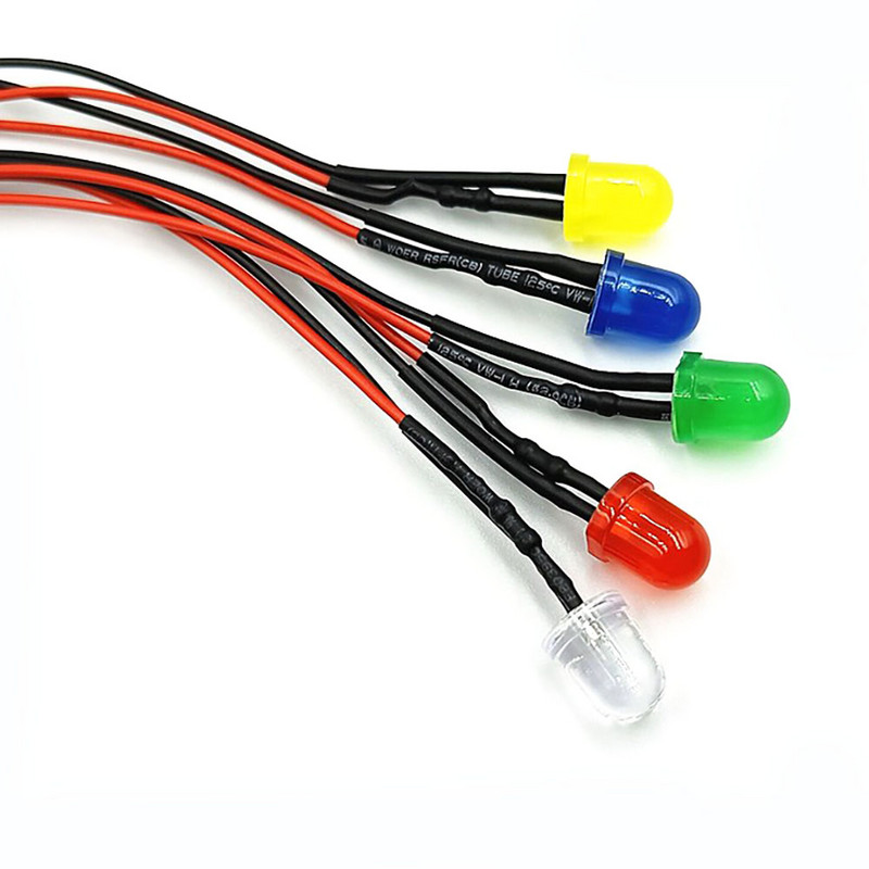 10 τμχ 8mm Προκαλωδιωμένα LED Διόδους Εκπομπής με Αντίσταση LED λαμπτήρα 3V 5V6V9V 12V 24V 36V 48V 60V 110V 220V