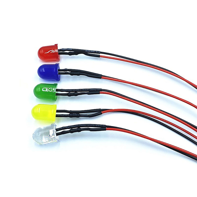 10 τμχ 8mm Προκαλωδιωμένα LED Διόδους Εκπομπής με Αντίσταση LED λαμπτήρα 3V 5V6V9V 12V 24V 36V 48V 60V 110V 220V