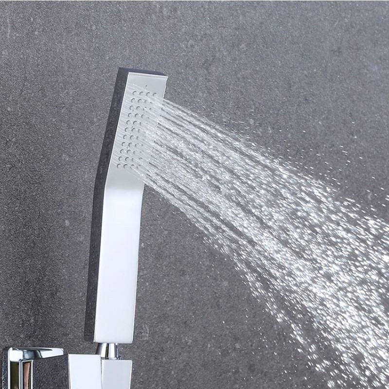 Ορειχάλκινη φορητή κεφαλή ντουζιέρας Αντικατάσταση ντουζιέρας για σύστημα ντους μπάνιου Βάση τοίχου G1/2 Connect Square στρογγυλό Chrome