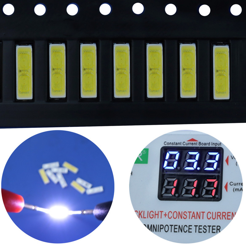 TKDMR 100/50PCS SMD LED 7020 3v 0,5W 240mA Cool White 40LM για οπίσθιο φωτισμό τηλεόρασης LEHWS7OP16KZ PPYR71U23GZ000400