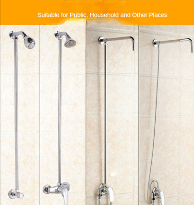 Falra szerelhető zuhanykarok rozsdamentes acél G1/2 meghosszabbított vízbevezető csövek Zuhanyfej rúd sárgaréz fix ülőke fürdőszobai hardverekhez