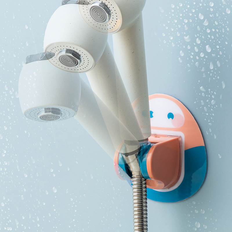 Αυτοκόλλητο στήριγμα ντους Cartoon Ρυθμιζόμενο στήριγμα ντους χωρίς διάτρηση Κλίση προς τα πάνω και προς τα κάτω για μπάνιο