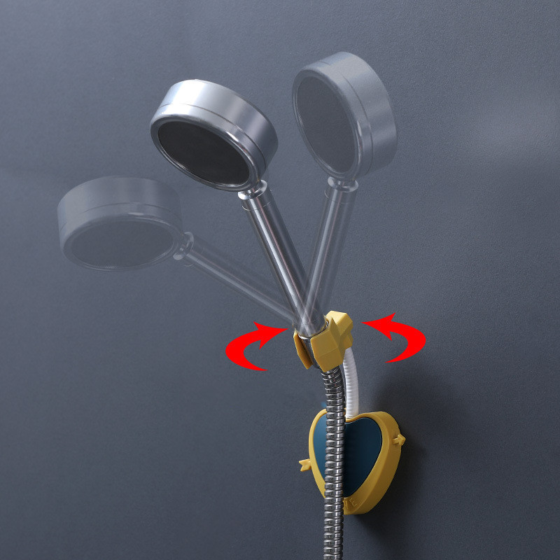 Βάση κεφαλής ντους 360° Ρυθμιζόμενη σε σχήμα καρδιάς Universal στήριγμα ντους για επιτοίχιο στήριγμα μπάνιου με πλαστική σταθερή βάση 2 αγκίστρων