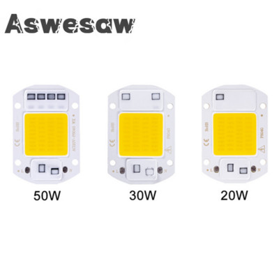 Aswesaw LED COB лампа Bead 20W 30W 50W AC 220V IP65 Smart No Need Driver Направи си сам прожектор Led крушка Spotlight Outdoor Chip Lamp