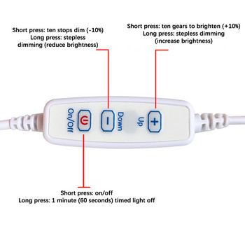 DC 5V димируеми LED чипове 5730 SMD LED лампа Направи си сам Регулируема LED крушка USB димер Обучаваща се работеща акумулаторна лампа