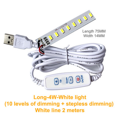 DC 5V szabályozható LED Chips 5730 SMD LED lámpa DIY Fény Állítható LED Izzó USB Dimmer Tanulási Működő Újratölthető Lámpa