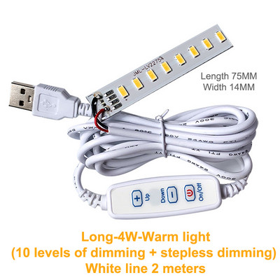 DC 5V szabályozható LED Chips 5730 SMD LED lámpa DIY Fény Állítható LED Izzó USB Dimmer Tanulási Működő Újratölthető Lámpa