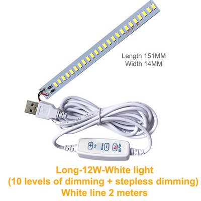 DC 5V szabályozható LED Chips 5730 SMD LED lámpa DIY Fény Állítható LED Izzó USB Dimmer Tanulási Működő Újratölthető Lámpa