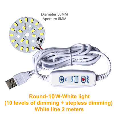 DC 5V szabályozható LED Chips 5730 SMD LED lámpa DIY Fény Állítható LED Izzó USB Dimmer Tanulási Működő Újratölthető Lámpa