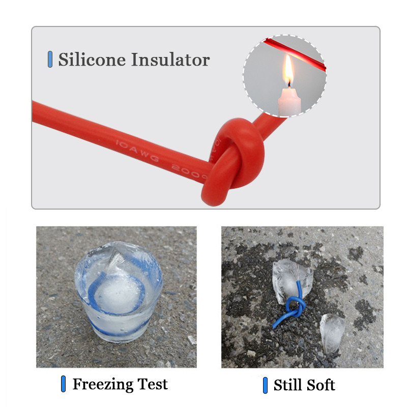 5 metrai / siunta Karščiui atsparus minkštas elektrinis silikoninis laidas 8 10 12 14 16 18 20 22 24 26 28 30 AWG 5M 6 Spalva Raudona Juoda Mėlyna