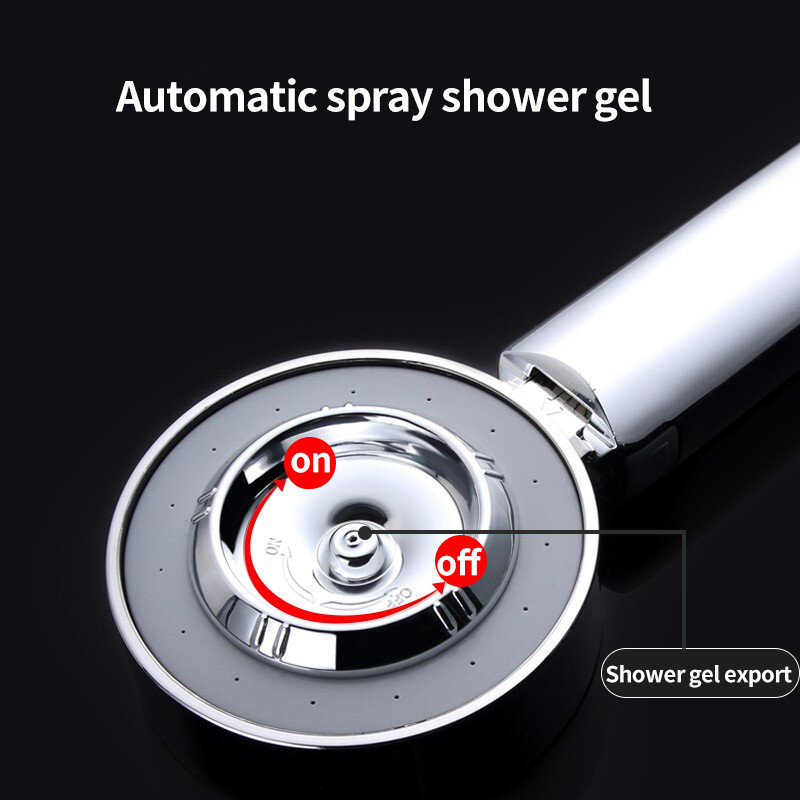 Zhangji Χειροκίνητη κεφαλή ντους διπλής όψης με δοχείο για αφρόλουτρο βροχής και αποσπώμενο ακροφύσιο ψεκασμού ντους με λειτουργία ψεκασμού