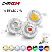 CHANZON 10db/tétel Nagy teljesítményű LED Chip 1W 3W Meleg Természetes Hideg Hideg Fehér Piros Zöld Kék Sárga 1 3 W Watt barkács spotlámpa izzóhoz