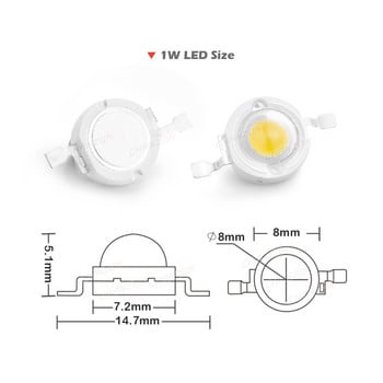 CHANZON 10 τμχ/παρτίδα Τσιπ LED υψηλής ισχύος 1W 3W Ζεστό Φυσικό Κρύο Ψυχρό Λευκό Κόκκινο Πράσινο Μπλε Κίτρινο 1 3 W Watt για DIY Spotlight Bulb