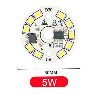 LED Chip 3W 5W 7W 9W 12W Nincs szükség meghajtóra AC 220V-240V SMD 2835 Hideg meleg fehér kerek lámpagyöngyök spotlámpa izzóhoz