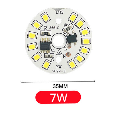 LED Chip 3W 5W 7W 9W 12W Nincs szükség meghajtóra AC 220V-240V SMD 2835 Hideg meleg fehér kerek lámpagyöngyök spotlámpa izzóhoz