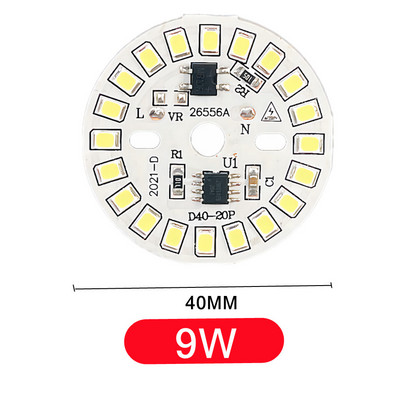 LED Chip 3W 5W 7W 9W 12W Nincs szükség meghajtóra AC 220V-240V SMD 2835 Hideg meleg fehér kerek lámpagyöngyök spotlámpa izzóhoz