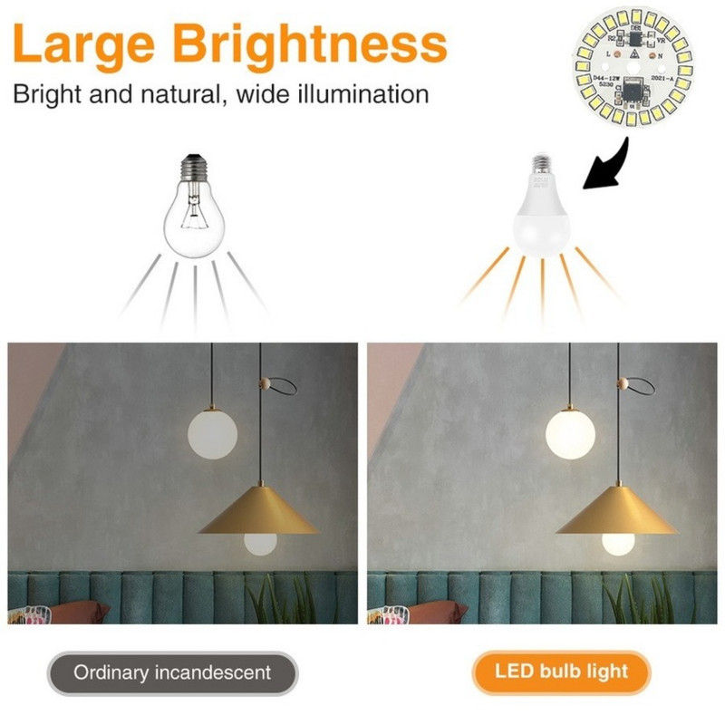 LED Chip 3W 5W 7W 9W 12W No Need Driver AC 220V-240V SMD 2835 Cold Warm White Στρογγυλές Χάντρες για λάμπα Spotlight