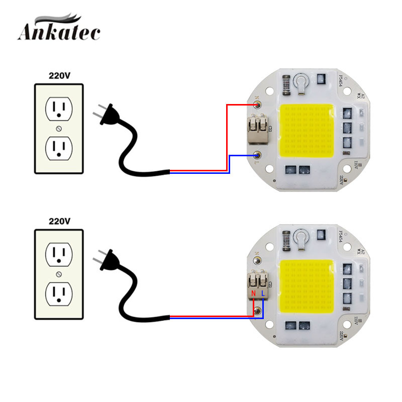 Be suvirinimo LED COB CHIP 20W 30W 50W AC110V 220V viso spektro augalų augimas šalta balta šilta balta šviesos diodų matrica LED matrica