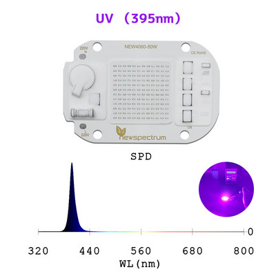 UV 395nm Led Chip COB dióda 50W 30W 20W DOB modul Ultraibolya térhálósodású fémdetektor kvarc fekete fény baktériumölő fertőtlenítés