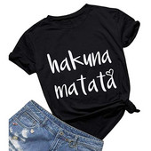 Seeyoushy Hakuna Matata 2023 nyár, új divat Crewneck női póló 90-es évek Vintage alkalmi női felsőruházat nőknek
