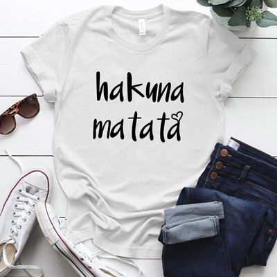 Seeyoushy Hakuna Matata 2023 nyár, új divat Crewneck női póló 90-es évek Vintage alkalmi női felsőruházat nőknek