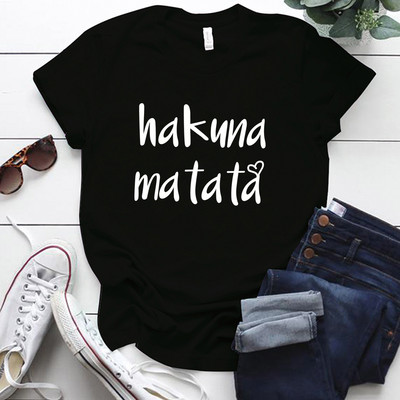 Seeyoushy Hakuna Matata 2023 nyár, új divat Crewneck női póló 90-es évek Vintage alkalmi női felsőruházat nőknek