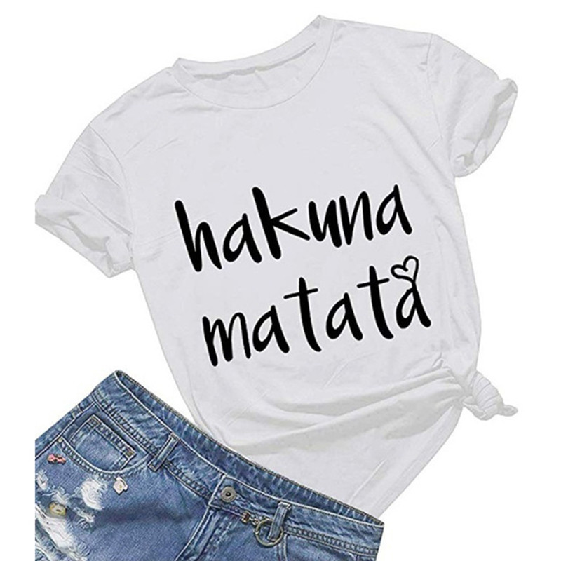 Seeyoushy Hakuna Matata 2023 Summer New Fashion Crewneck γυναικείο μπλουζάκι 90`s Vintage casual γυναικεία κορυφαία ρούχα