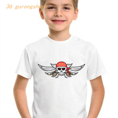 gyerek vicces póló fiúknak pólók koponya Pirate Ship grafika gyerek póló fiú pólók nyári felsők lányoknak ingek gyerekruhák