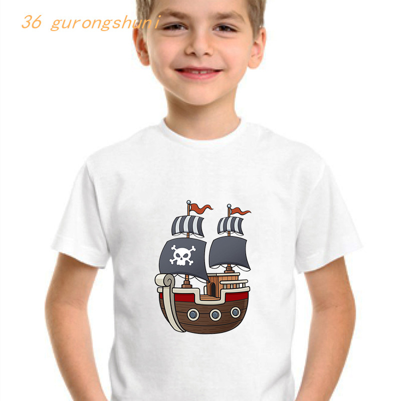 παιδικό αστείο μπλουζάκι για αγόρια μπλουζάκια κρανίο πειρατικό πλοίο γραφικό παιδικό μπλουζάκι αγόρι μπλουζάκια καλοκαιρινά μπλουζάκια για κορίτσια πουκάμισα παιδικά ρούχα