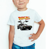 Vissza a jövőbe DMC Delorean Print Fiú pólók Nyári divat Menő gyerek póló Tipegő babák lányok ruhák gyerek felsők