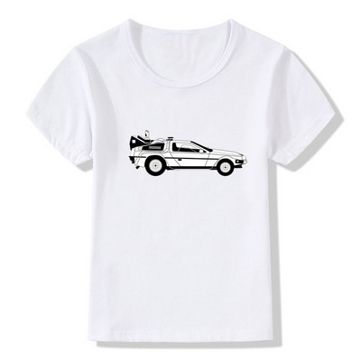 Vissza a jövőbe DMC Delorean Print Fiú pólók Nyári divat Menő gyerek póló Tipegő babák lányok ruhák gyerek felsők