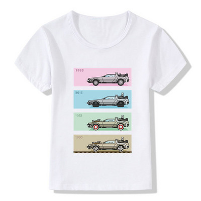 Vissza a jövőbe DMC Delorean Print Fiú pólók Nyári divat Menő gyerek póló Tipegő babák lányok ruhák gyerek felsők